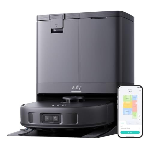 Eufy X10 Pro Omni Robot Vacuum and Mop With 8,000 Pa Suction, Dual Mops With 12 Mm Auto-Lift and Carpet Detection, Ai Obstacle Avoidance, Auto Mop Washing, Auto Drying, Self-Emptying, Self-Refilling