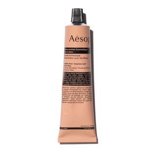 Aesop Resurrection Aromatique Hand Balm in a beige coloured 75ml squeeze tube is one of the best Christmas beauty gifts for her.