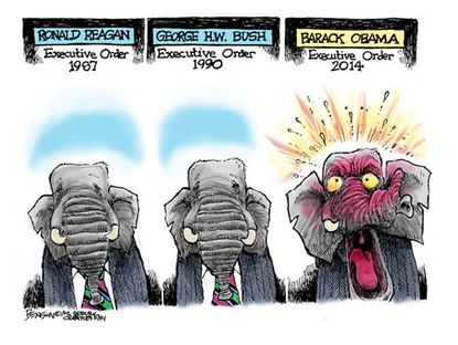 Political cartoon GOP Obama executive order immigration