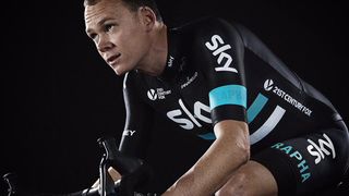 Chris Froome shows off the 2016 Team Sky racing kit