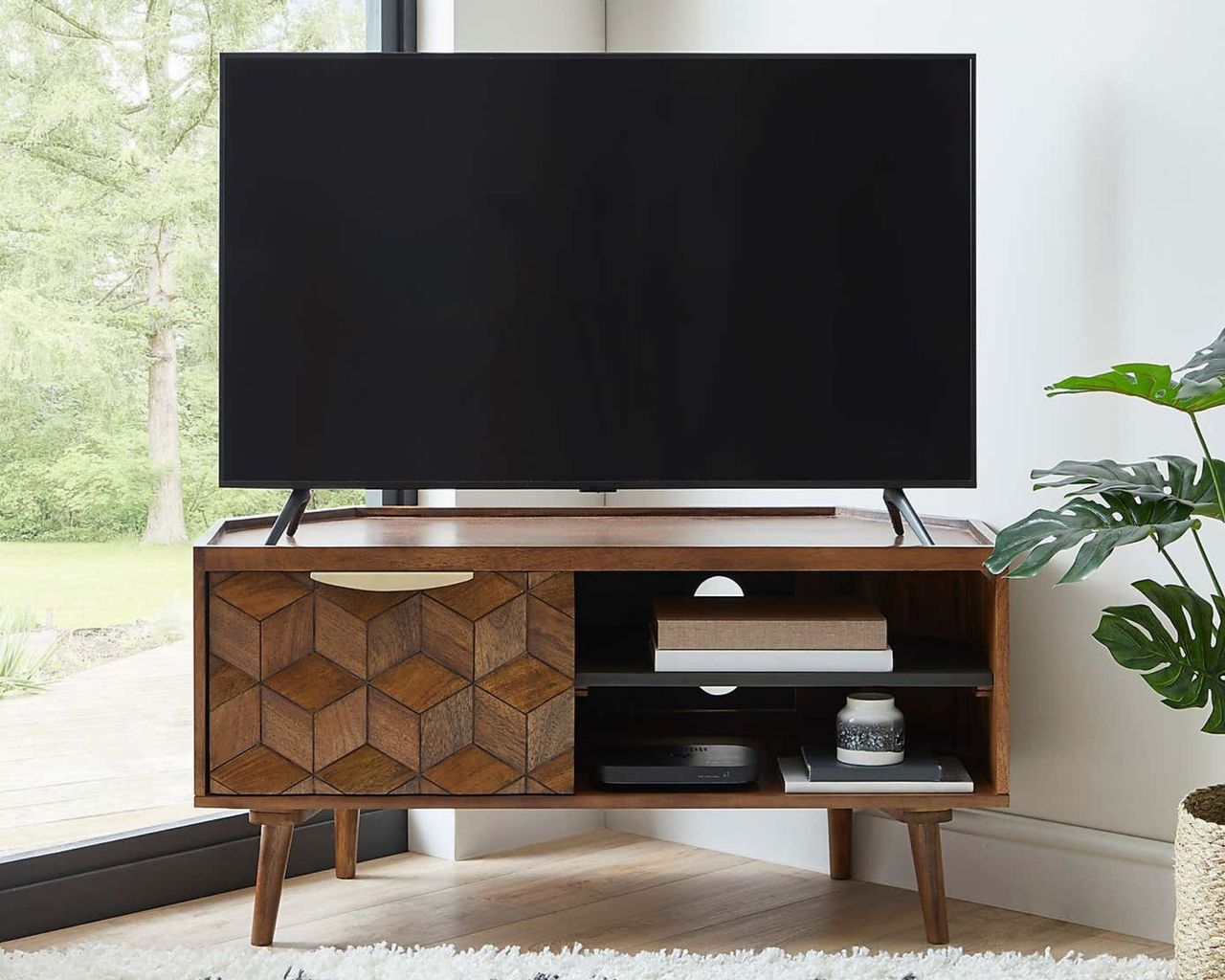 Hex Corner TV Stand