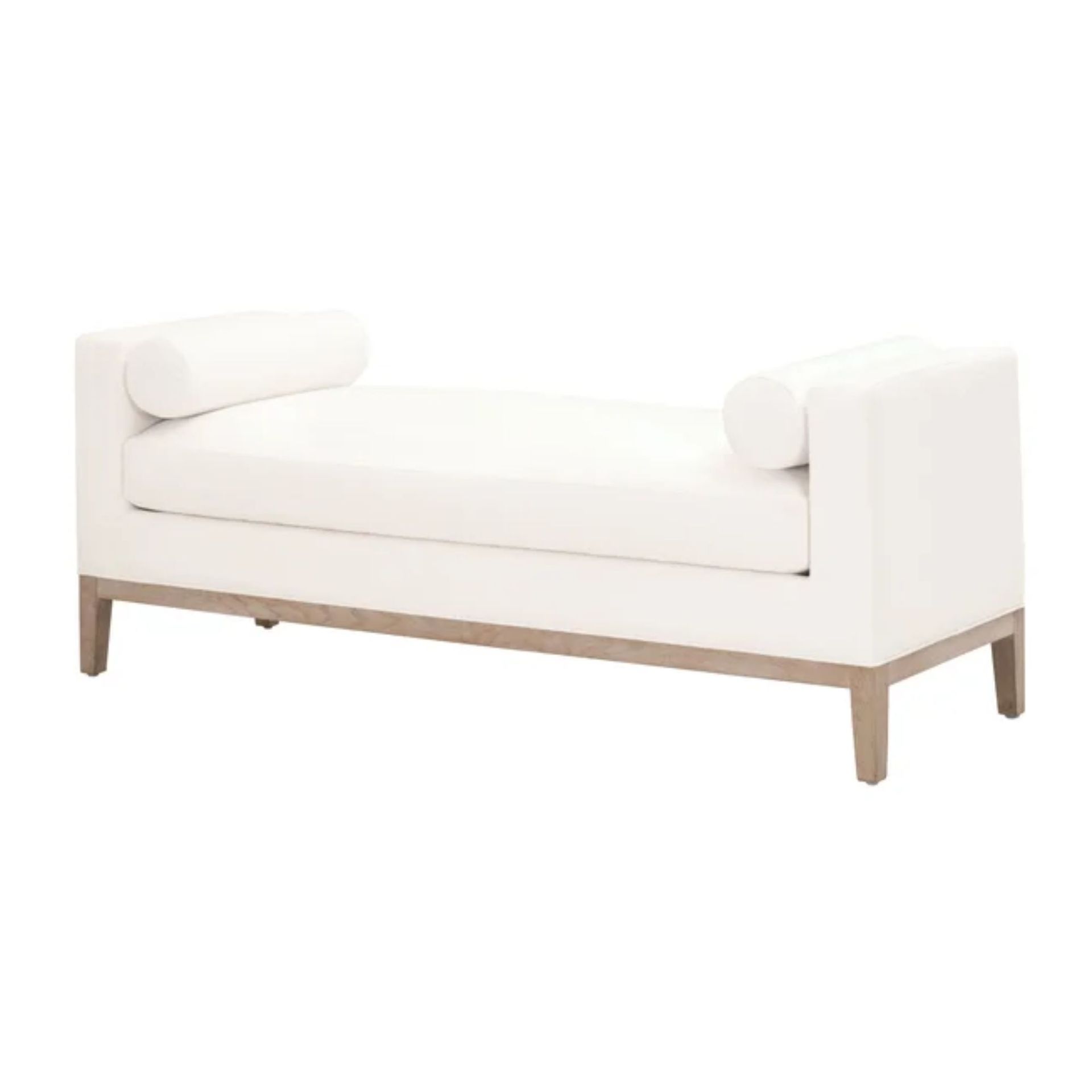 Gracie Oaks Caelean bangku berlapis putih