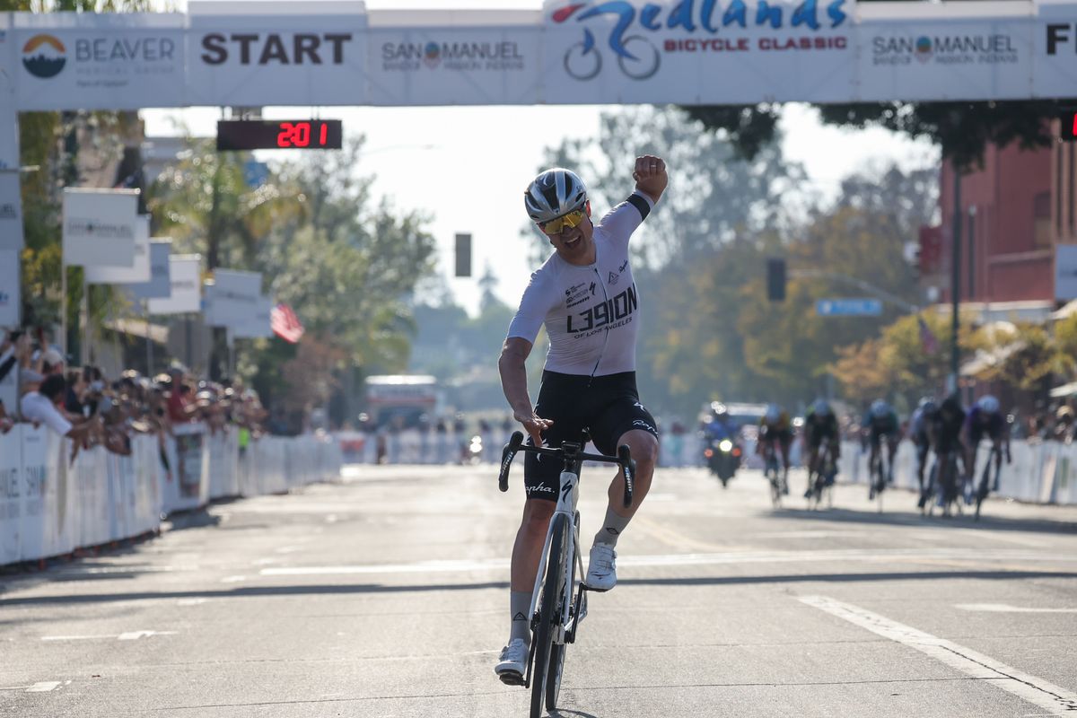 Robin Carpenter (L39ION of Los Angeles) takes victory on stage 5 of the Redlands Bicycle Classic