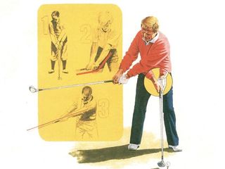 Illustration of Jack Nicklaus working on takeaway in the golf swing