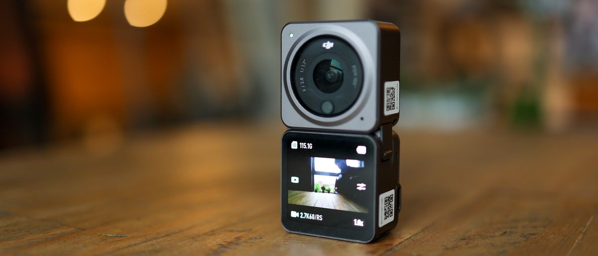 The DJI Action 2 action camera with its display module