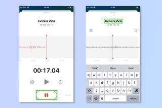 Voice memo app on iPhone