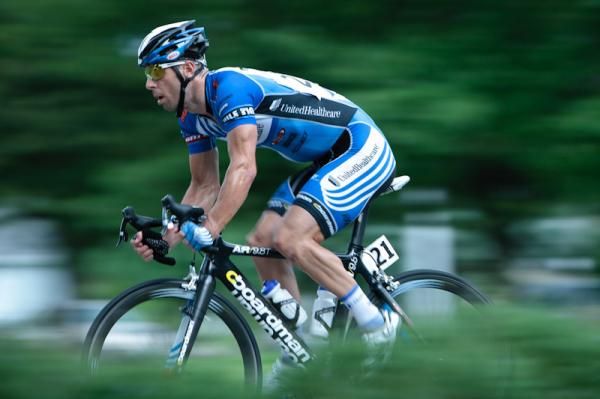 Karl Menzies (UnitedHealthcare) moving back up to the front of the field.
