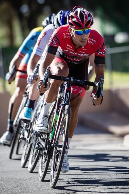Luis Amaran (Jamis) leads the break.