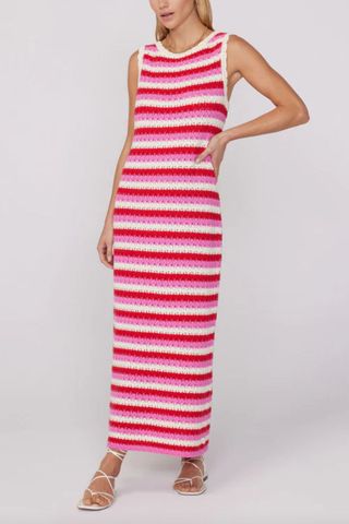 Best crochet dresses: Kitri Bunty Pink Stripe Knit Dress