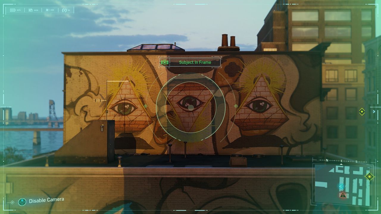 Spider-Man Secret Photo Op of eye of providence graffiti