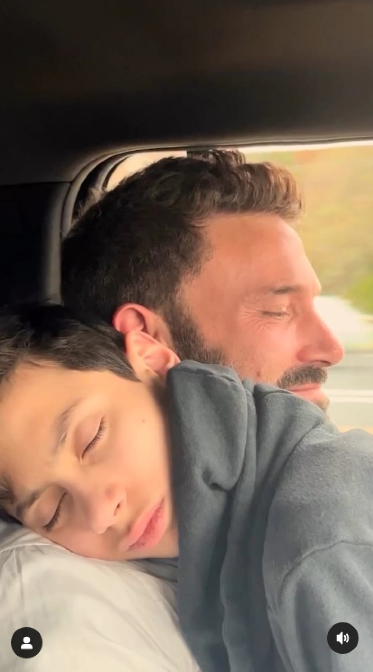 Ben Affleck with son J-Lo on Instagram.