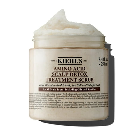 Kiehl's Amino Acid Scalp Scrub Detox Treatment, Gentle Detoxifying 
Exfoliating Scalp Scrub, Salicylic Acid 
Sea Salt, Paraben-Free, Sulfate-Free and Silicone-Free, for All Scalp Types - 8.4