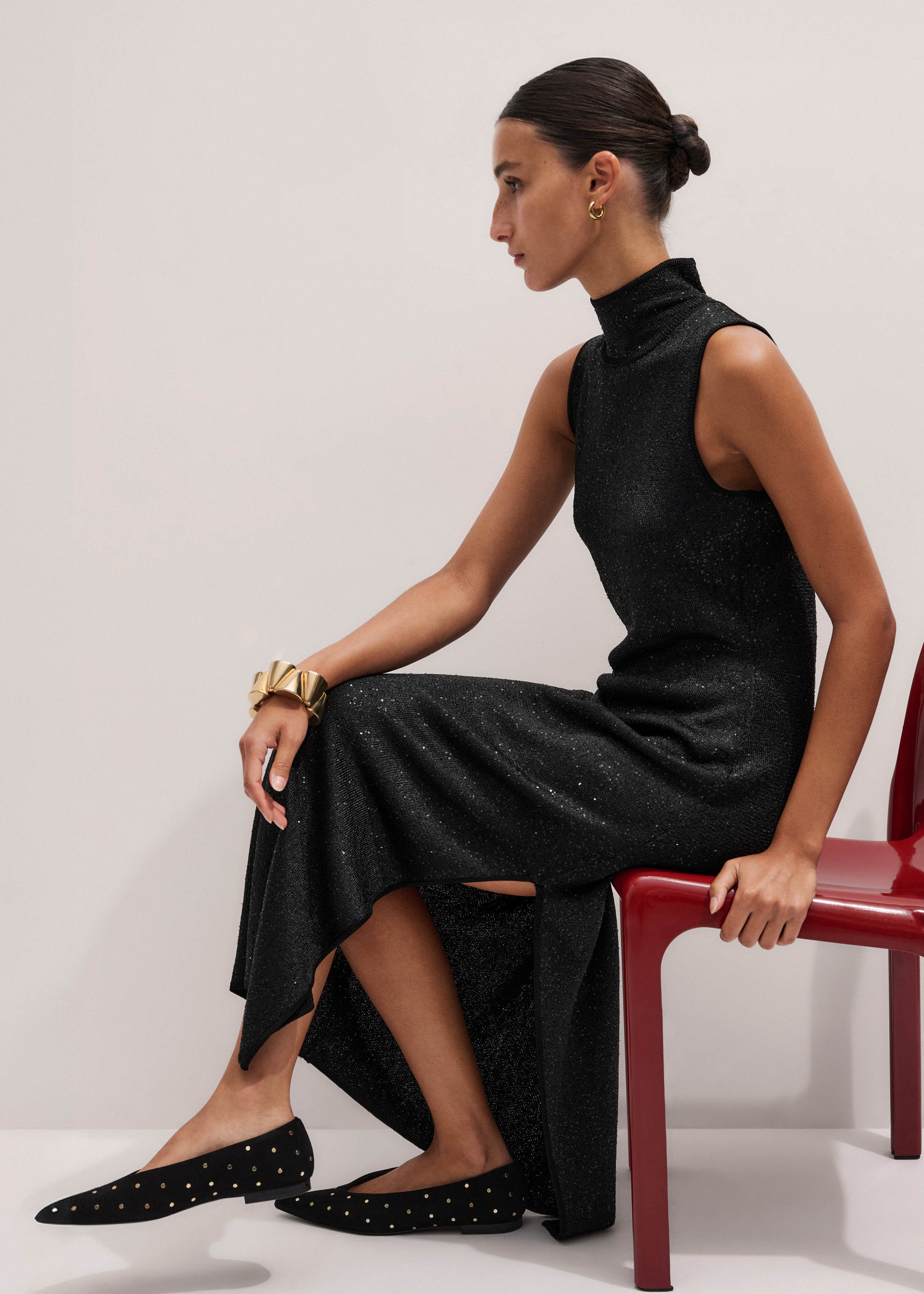 Sequin Knit Maxi Dress