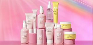 The Boots range of skincare is displayed against a pink background.