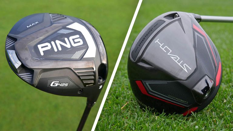 The TaylorMade Stealth and Ping G425 lie on the floor, Ping G425 Max vs TaylorMade Stealth Driver