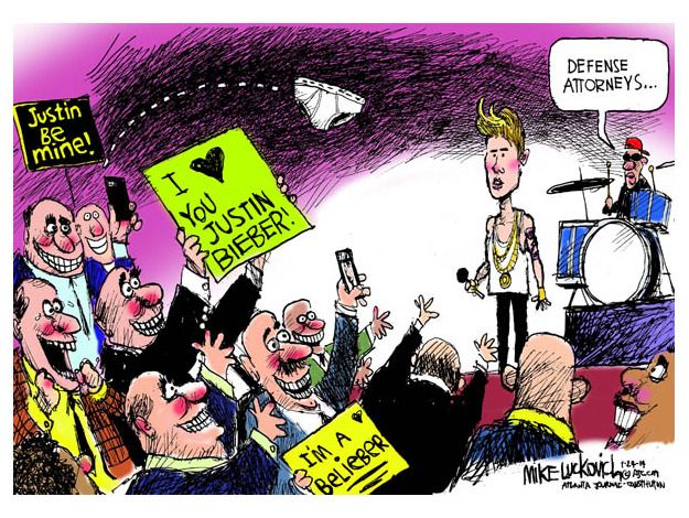 Editorial cartoon Justin Bieber