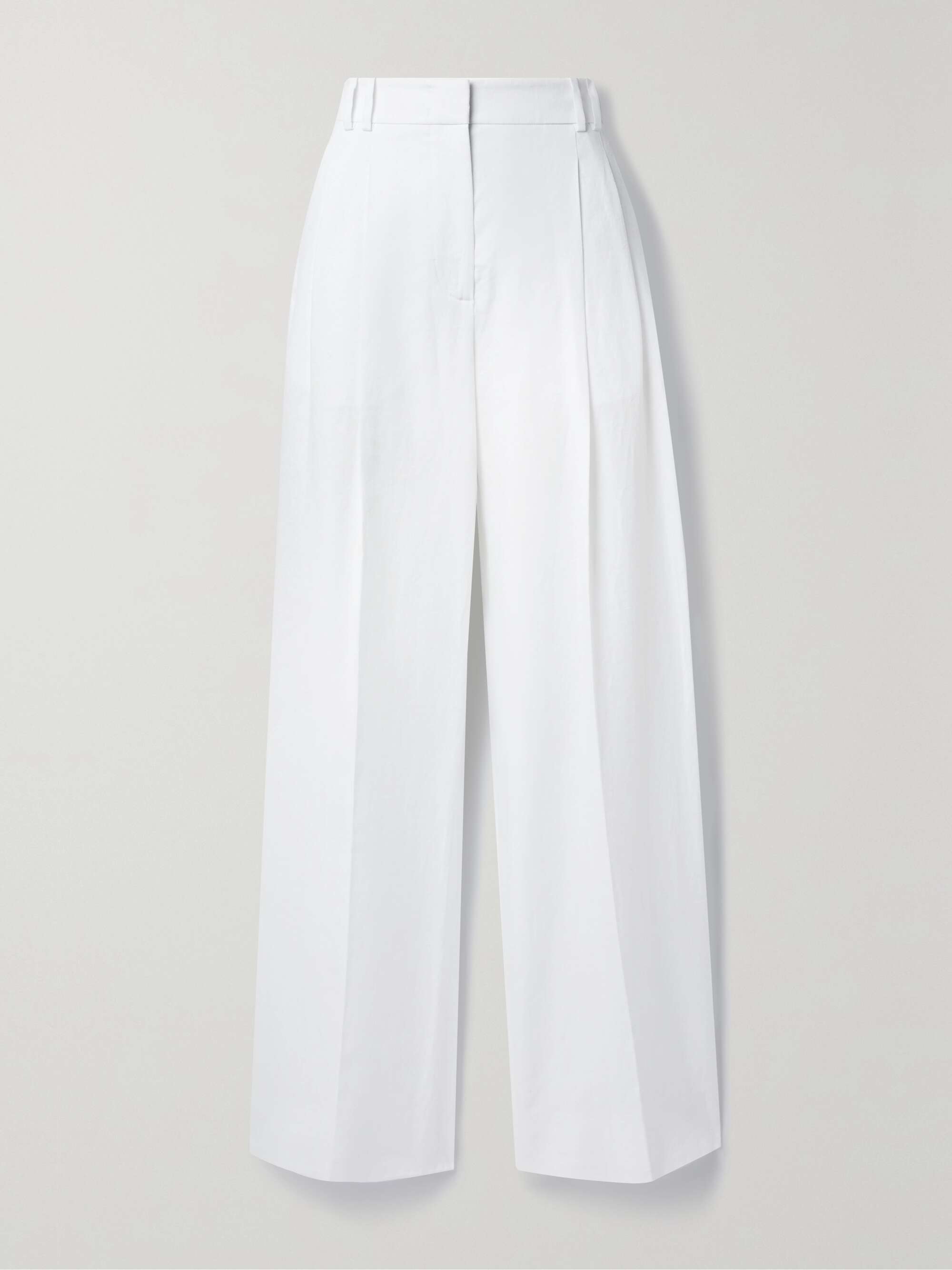 + Net Sustain Pleated Linen Wide-Leg Pants
