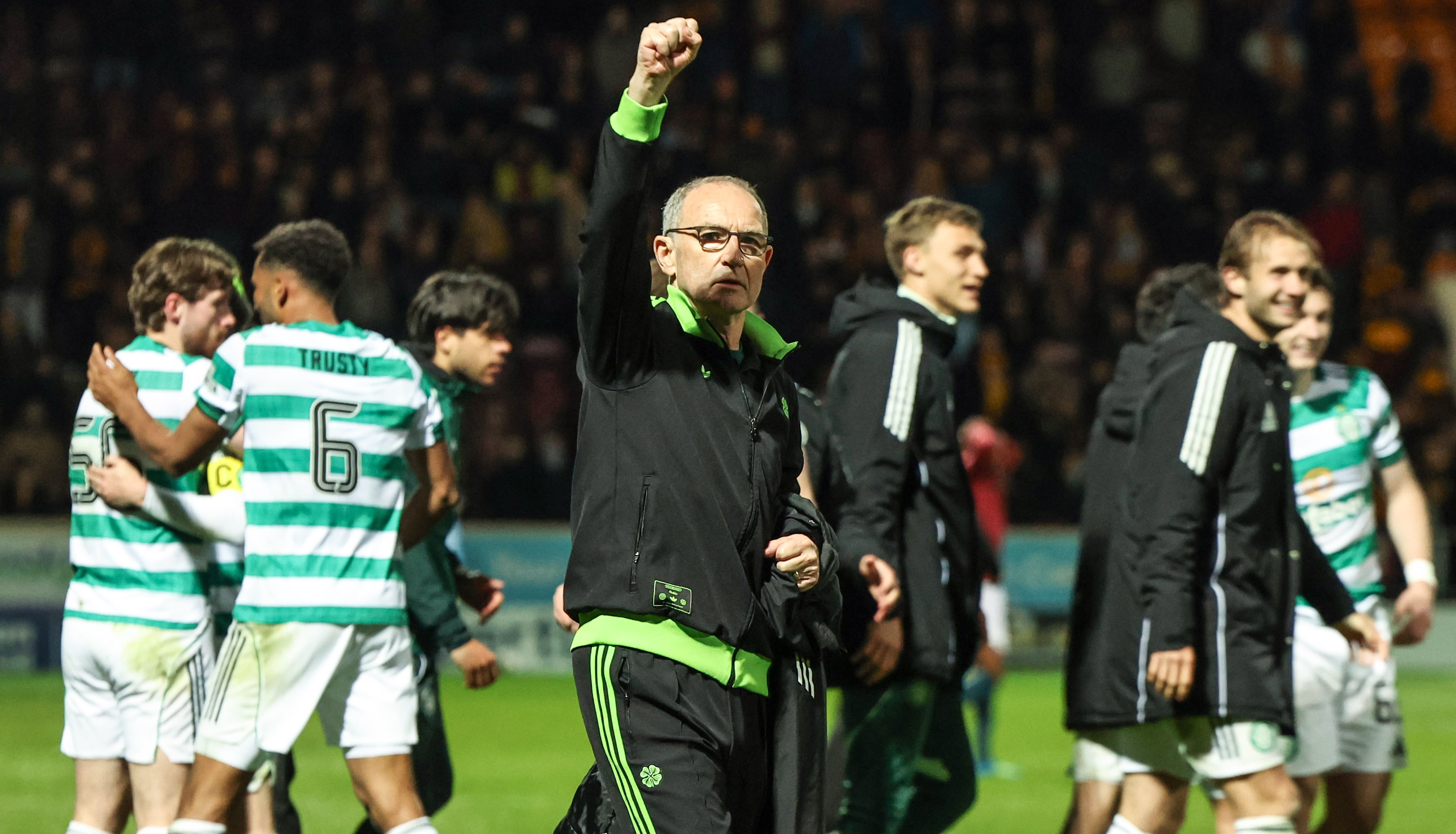 MOTHERWELL, SCOTLAND - MAY 13: Celtic manager Martin O'Neill at full time during a William Hill Premiership match between Motherwell and Celtic at Fir Park, on May 13, 2026, in Motherwell, Scotland. (Photo by Ross MacDonald/SNS Group via Getty Images)