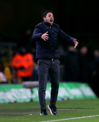 Arsenal boss Mikel Arteta was unhappy with the red card shown to Gabriel Martinelli at Wolves.