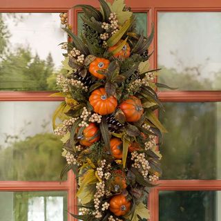 autumn swag arrangement for front door