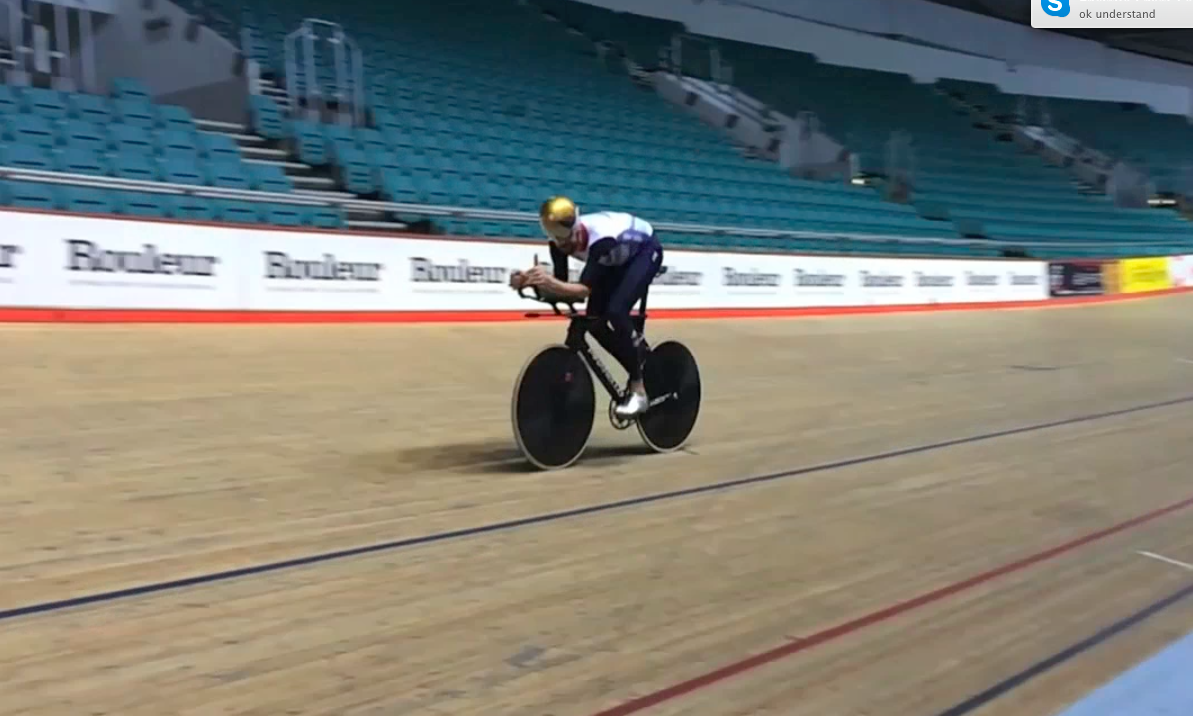 Bradley Wiggins training on his Hour Record bike