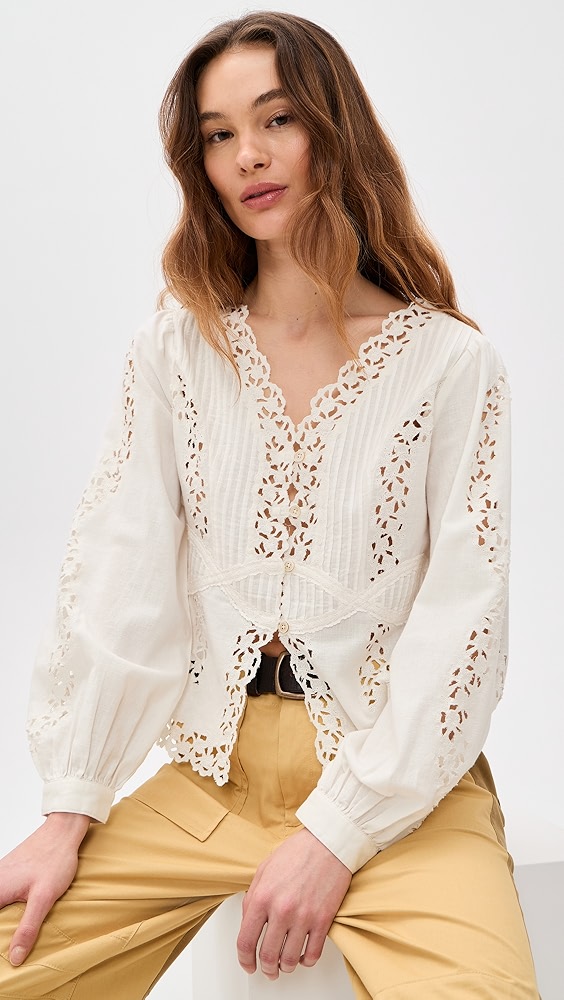 Sea Sofia Embroidered Long Sleeve Blouse