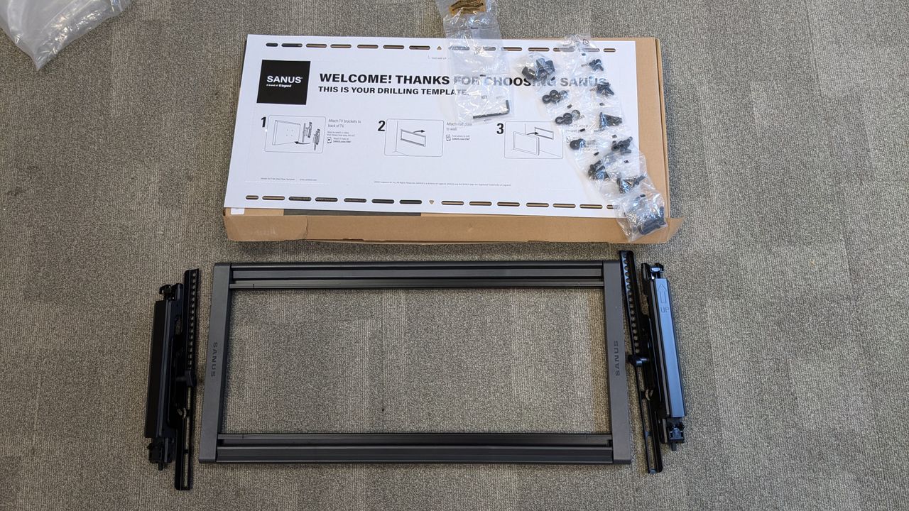 Sanus OLT7 bracket contents of box
