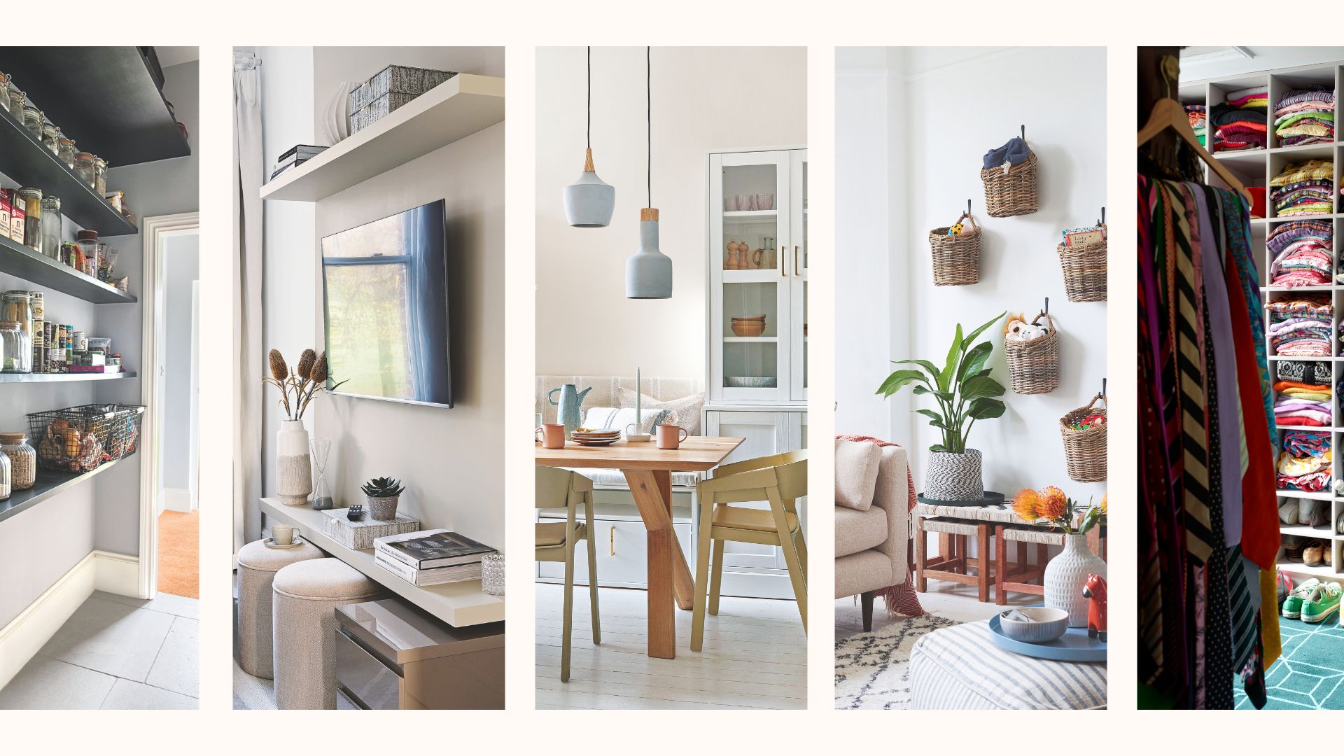 compilation of different ares of the home to show things to declutter to prevent damp