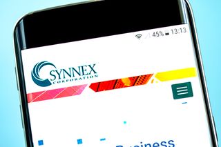 Synnex homepage on a smartphone