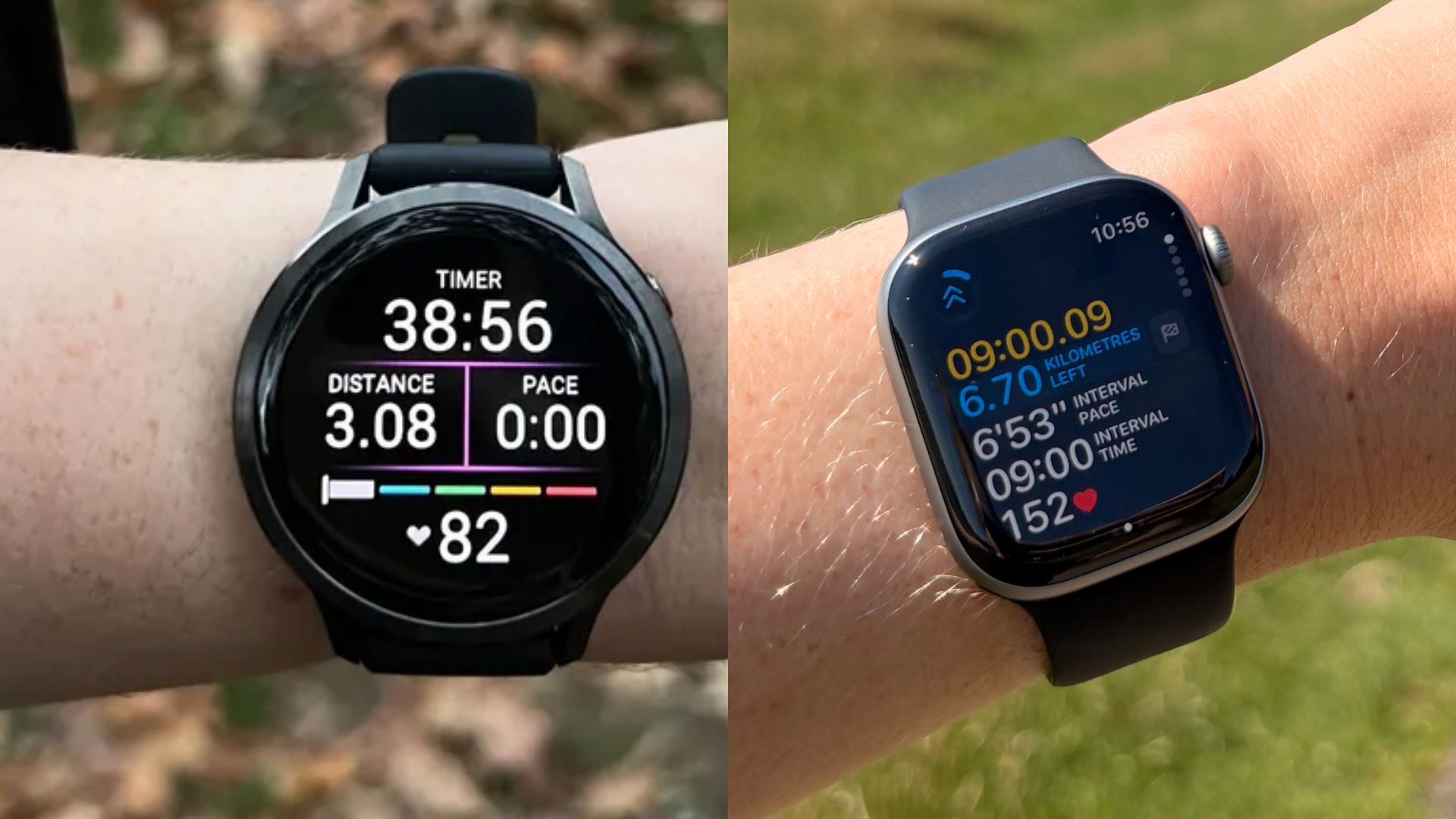 Grace Walsh wearing the Apple Watch Series 11 and Garmin Venu 4