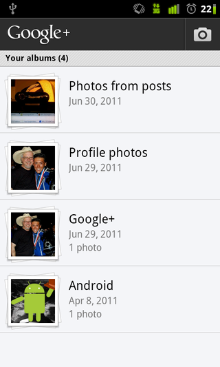 Google+ User albums