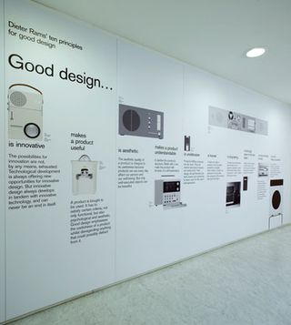An inforgraphic printed on the wall at the museum, Shoreditch-based Bibliotheque designed the graphics for the exhibition
