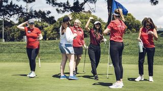 Women celebrate at Callaway Top Golf El Segundo