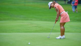 Nasa Hataoka (JPN) lips out her birdie putt on 14 during Rd1 of the Marathon LPGA Classic at Highland Meadows Golf Club on July 8, 2021