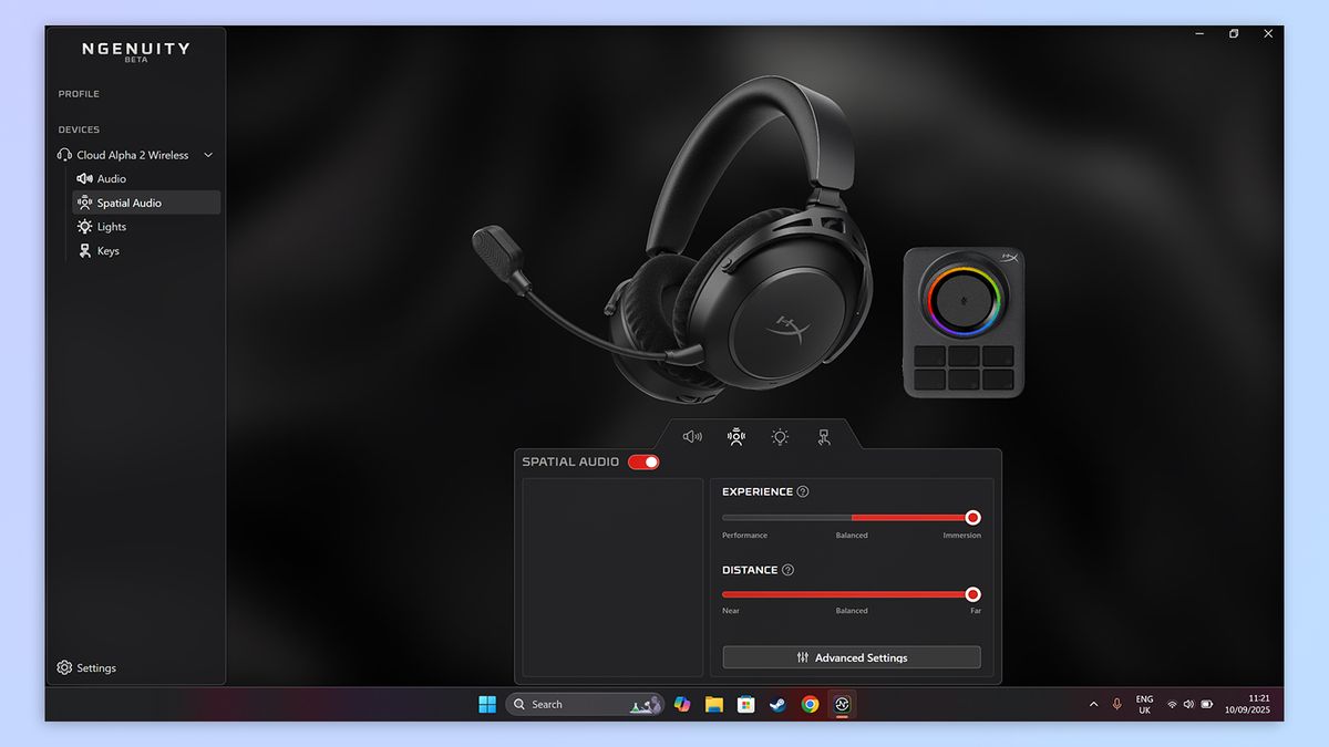 HyperX Ngenuity software screenshot