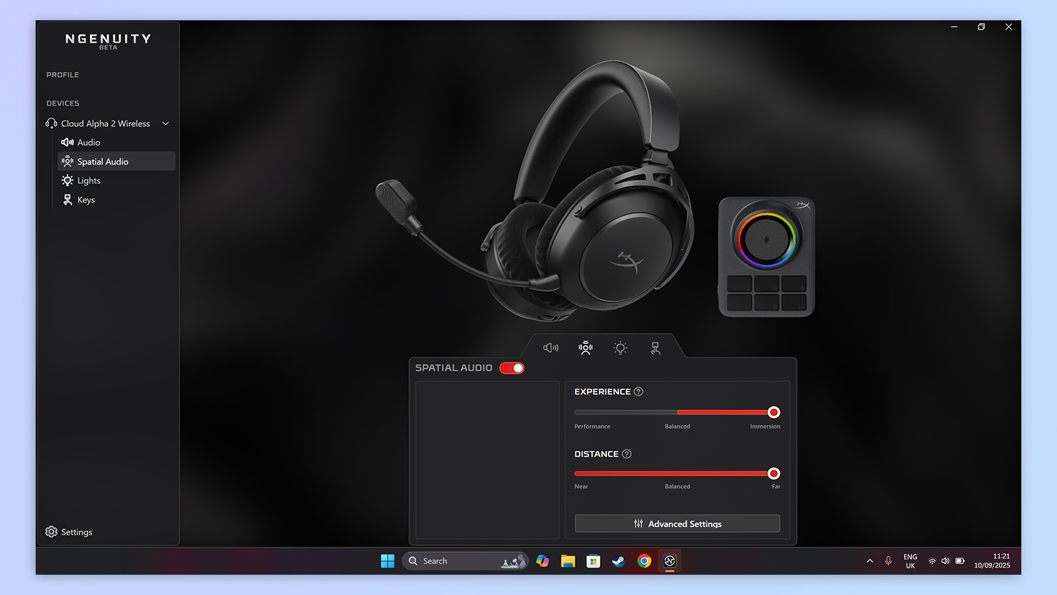 HyperX Ngenuity software screenshot