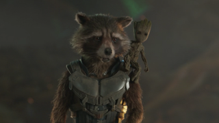 Rocket and Baby Groot in Guardians 2