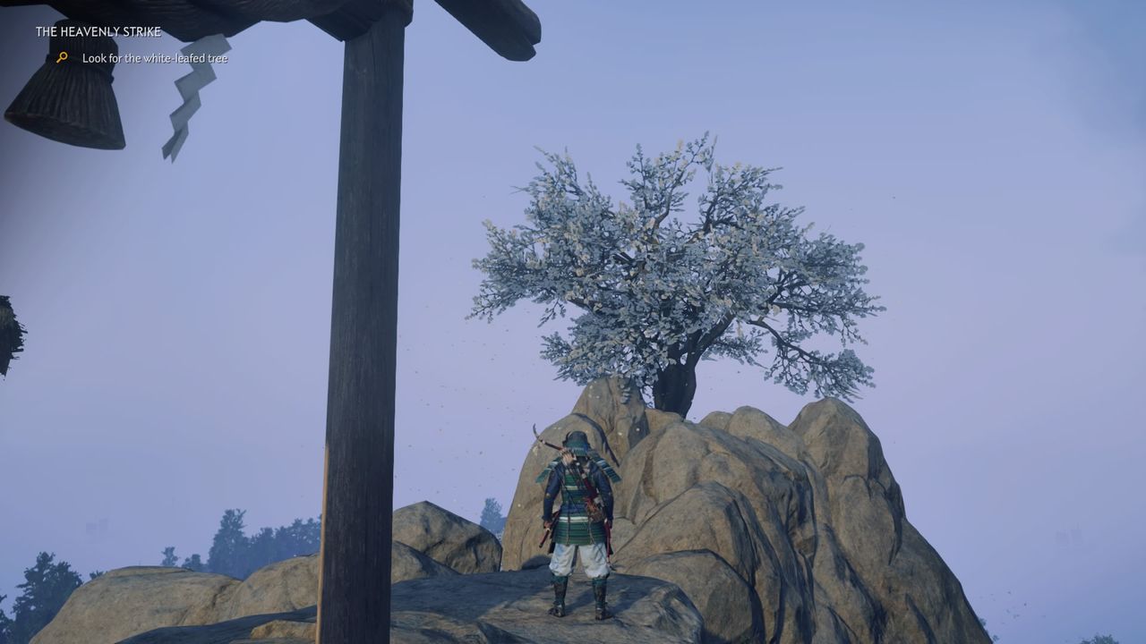 ghost of tsushima white leafed tree