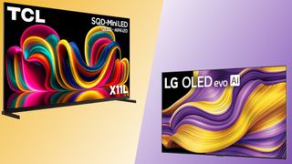 The TCL X11L SQD Mini-LED TV and the LG G5 side by side