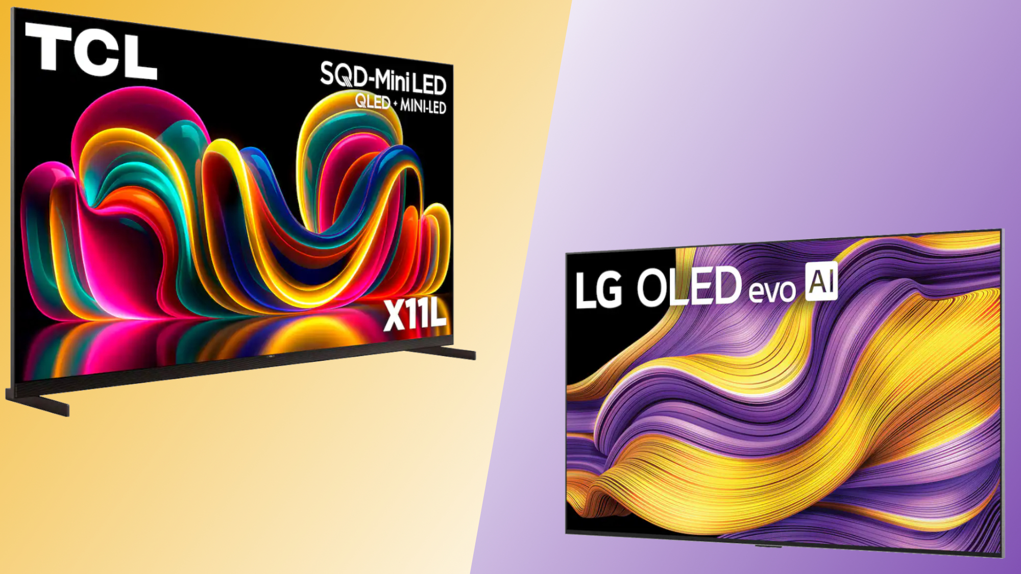 The TCL X11L SQD Mini-LED TV and the LG G5 side by side