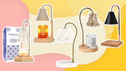 A collage of candle warmer lamps
