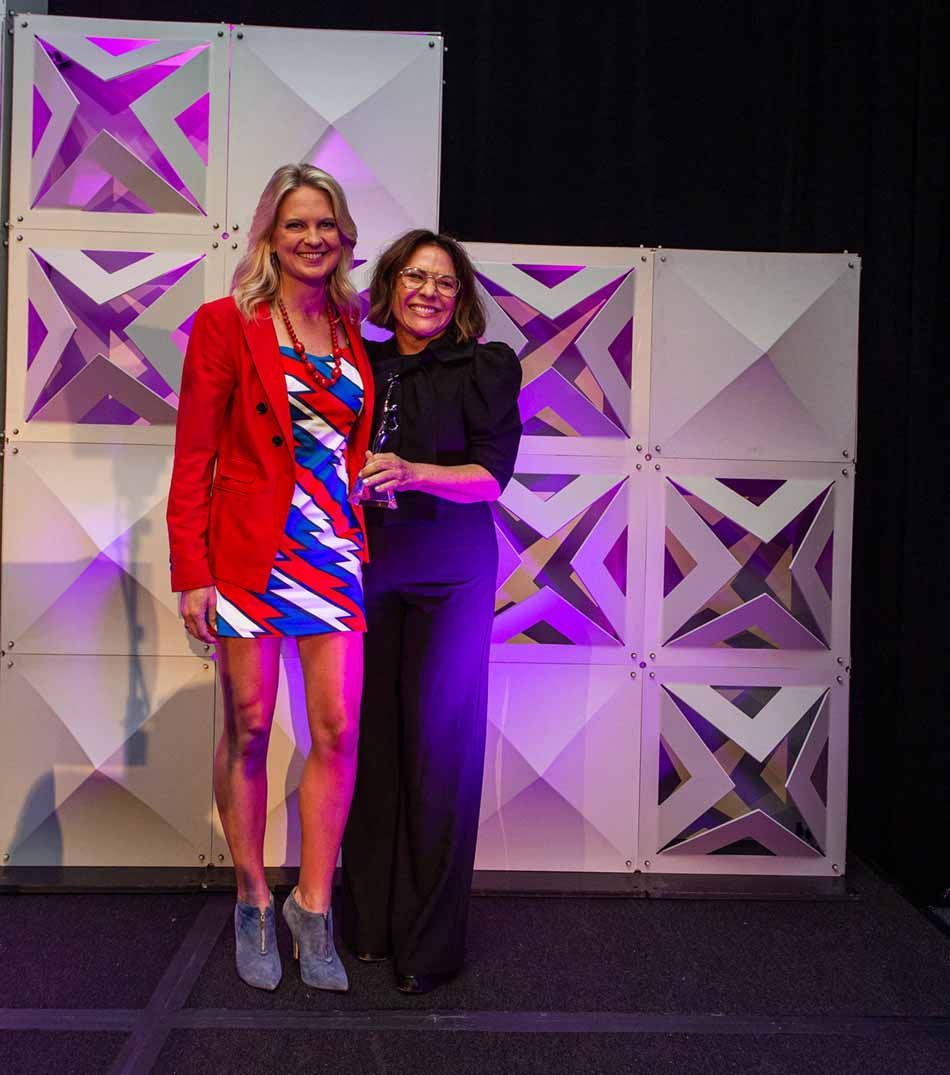 Co-host Hailey Winslow with Shannon Ryan, president, Content Marketing, Hulu &amp; General Entertainment, Disney