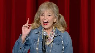 Roseanne Barr on stage for Cancel This comedy special