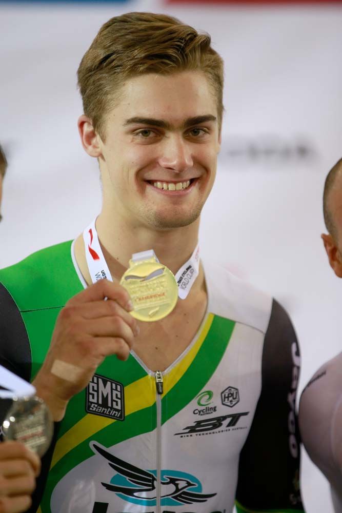 Australia&rsquo;s Matthew Glaetzer with his track World Cup medal