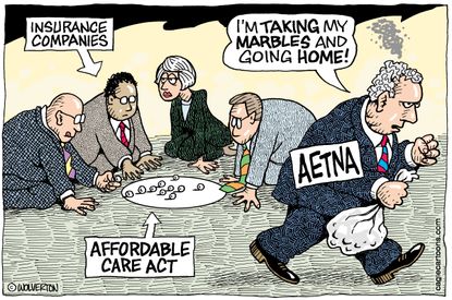 Editorial cartoon US Aetna leaves Affordable Care Act