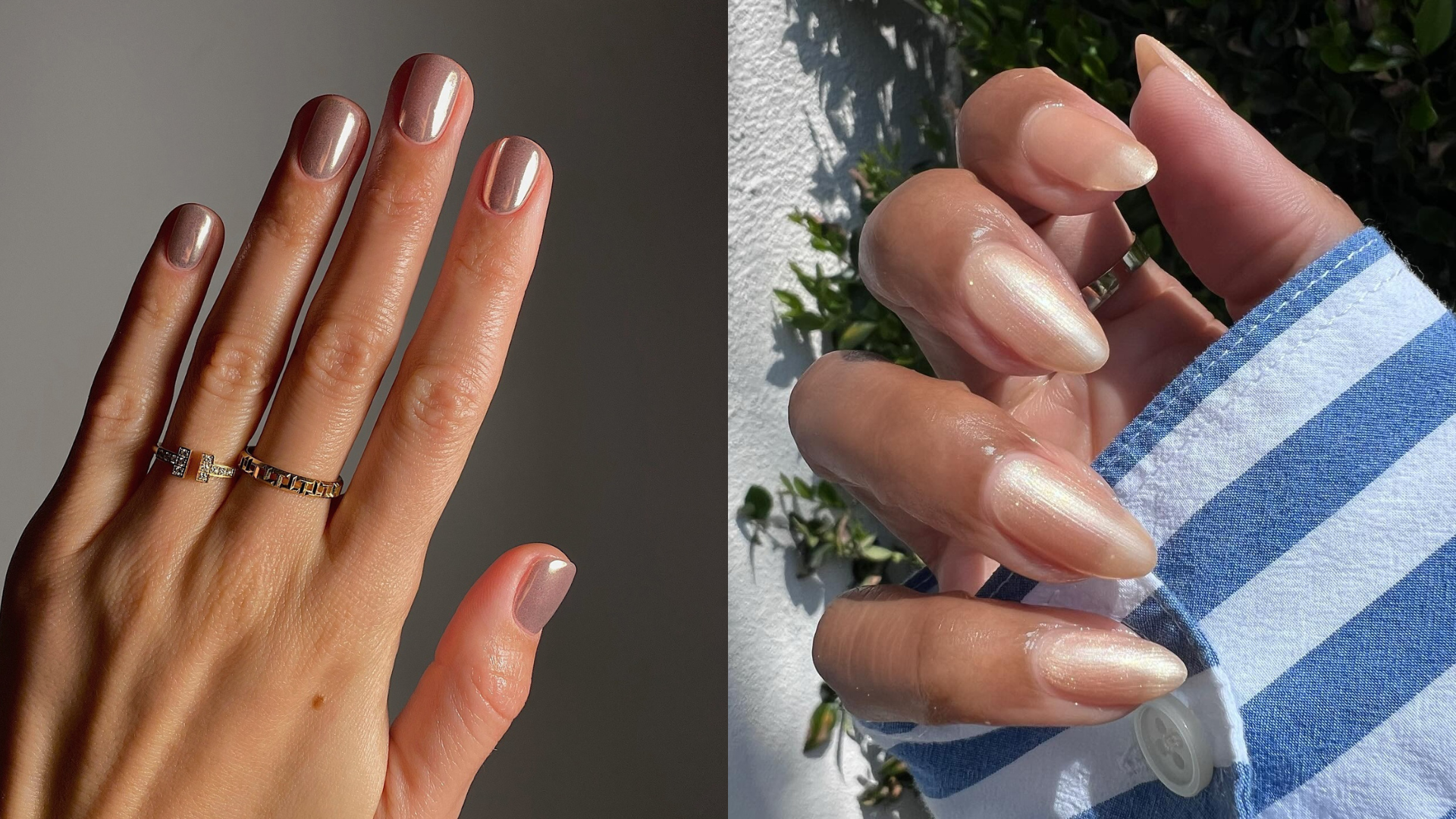 Photo collage of toasted nail looks