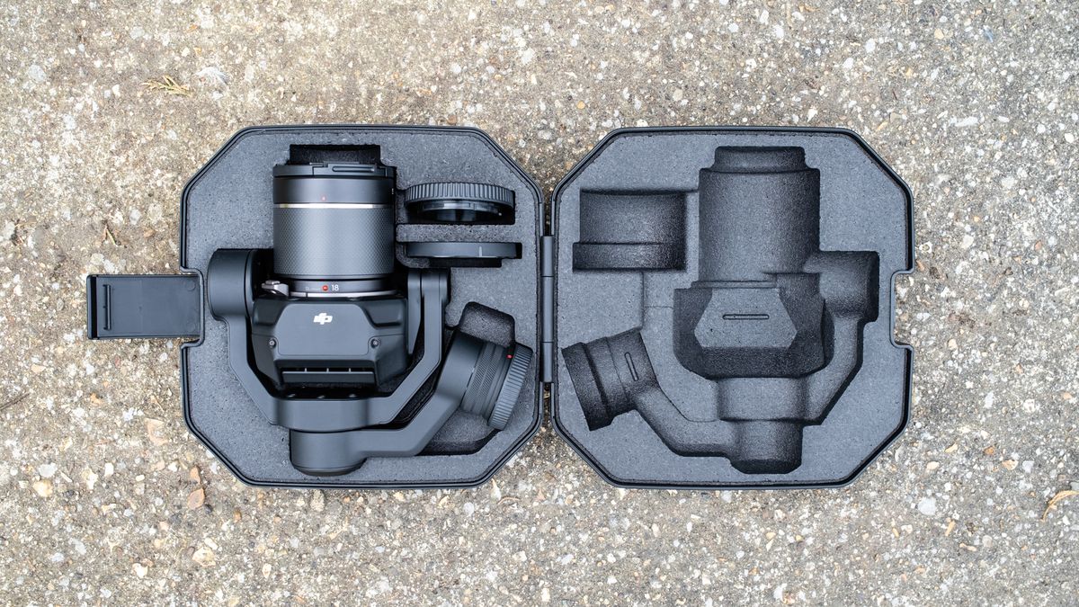 DJI Inspire 3-Zenmuse X9-8K Air Gimbal Camera in its case.