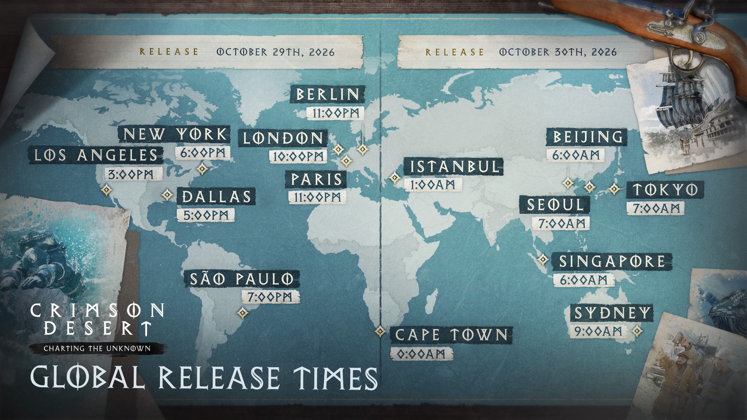 Crimson Desert Charting the Unknown release times
