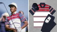 Tiger Woods in 1992 and the polo shirt he's wearing at Riviera