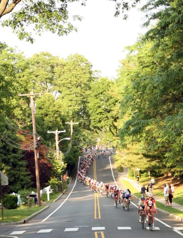 The field takes its long stretch through the suburban neighborhoods.